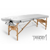Dřevěné masážní lehátko TANDEM Profi W2D (195x70cm, bílá, nosnost: 270kg) - BAZAR#144