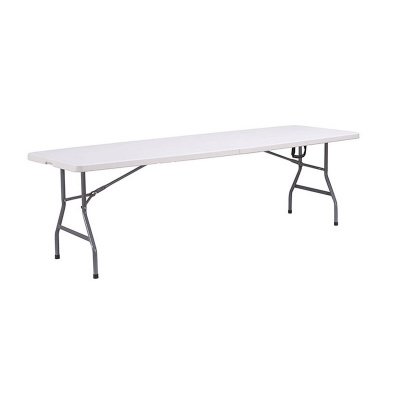 TENTino Skládací stůl 240x76 cm PŮLENÝ, bílý, STL240P