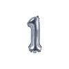 Party Deco Foliová číslice - stříbrná 1 - 35 cm /BP