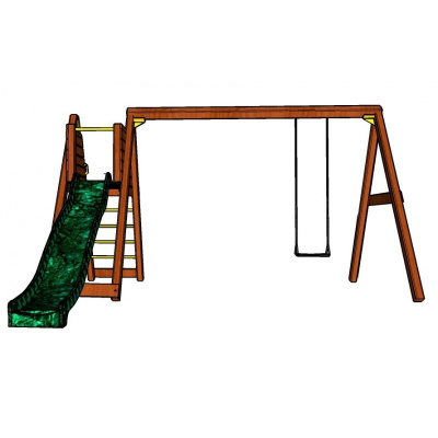 Playground System DĚTSKÉ HŘIŠTĚ - houpačka se skluzavkou Petr 145