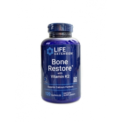 Life Extension - Bone restore with vitamin K2 120 kapslí