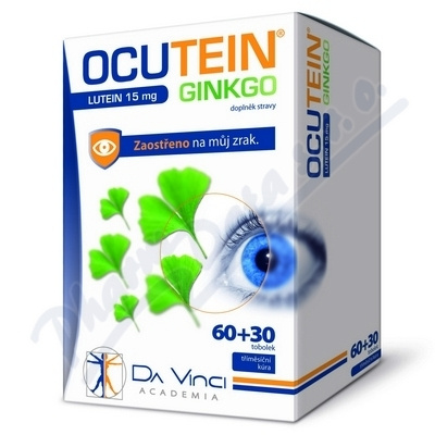 Da Vinci Ocutein Ginkgo Lutein 15 mg 60 tobolek + 30 tablet