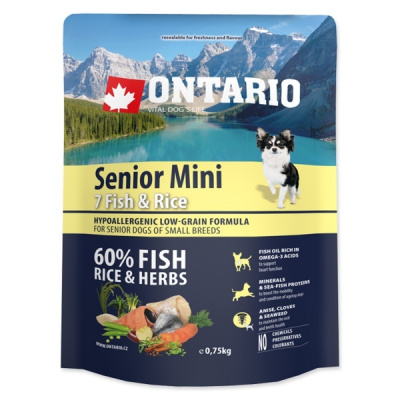 Ontario Senior Mini Fish & Rice 0,75kg