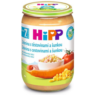 HiPP BIO Zelenina s těstovinami a šunkou 220 g