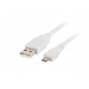 LANBERG Micro USB (M) na USB-A (M) 2.0 kabel 1,8m, bílý | CA-USBM-10CC-0018-W
