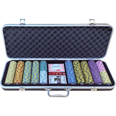 Pokerový kufřík De Luxe set 500, 13,5 gr, hodnoty