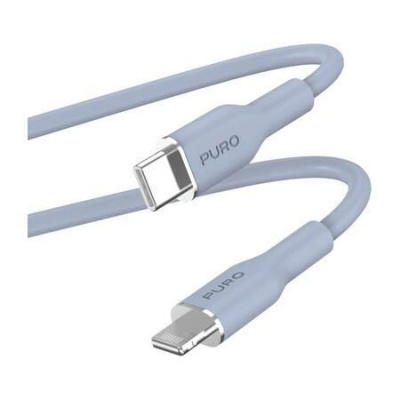 Puro kábel Soft Silicone Cable USB-C to Lightning 1.5m - Light Blue