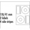 Logo etikety na CD bílé 118/41mm baleno po
