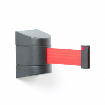 AJprodukty Zahrazovací pás, 9000 mm, nástěnná kazeta, černá, červený pás 312463
