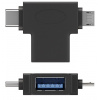 PremiumCord Adaptér USB-A na USB-C + micro USB-B kur31-12