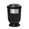 Pohřební Plastová urna na popel, oválné oblé víčko, černá, štítek č. 52, 100 x 50, bez výzdoby