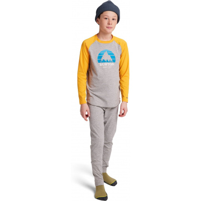 dětské termoprádlo - tričko BURTON YOUTH TECH TEE Gray Heather/Cadmium Yellow XS