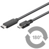 PremiumCord Kabel USB 3.1 konektor C/male - USB 2.0 konektor Micro-B/male, 1m KU31CB1BK