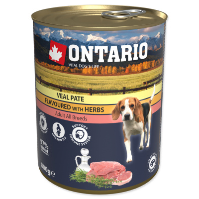 ONTARIO Dog Veal Pate Flavoured with Herbs 800 g