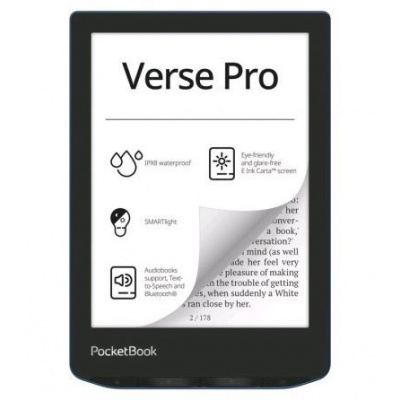 E-book POCKETBOOK 634 Verse Pro Azure, modrý (PB634-A-WW)