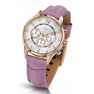 Oslnivé hodinky Geneva Pearl Swarovski zlaté - pink