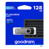 Goodram USB flash disk, USB 2.0, 128GB, UTS2, černý, UTS2-1280K0R11, USB A, s otočnou krytkou