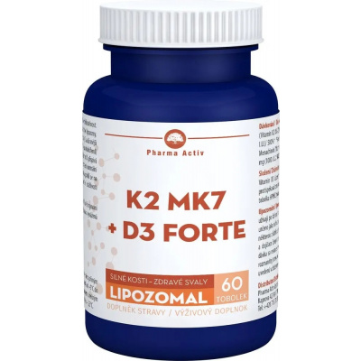 Pharma Activ Lipozomální K2 MK7 D3 Forte 60 kapslí