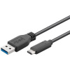 PremiumCord Kabel USB 3.2 konektor C/male - USB 3.0 A/male, černý, 15cm KU31CA015BK