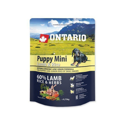 ONTARIO Puppy Mini Lamb & Rice (0,75kg)