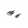 LANBERG připojovací kabel HDMI/A na DVI-D (24+1), M/M, 4K@30Hz, délka 3m, černý, dual link, zlacené konektory | CA-HDDV-20CU-0030-BK