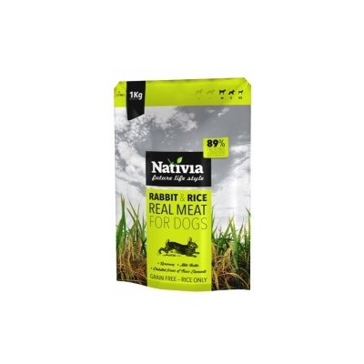 Nativia REAL MEAT rabbit&rice 1kg - 73% MASA
