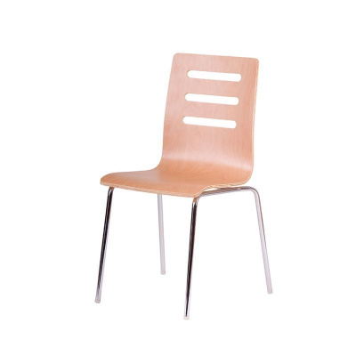 OFFICE PRO Jídelní dřevěná židle Tina, odstín buk - chrom
