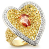 Stříbrný, rhodiovaný, pozlacený dámský prsten s Cubic Zirconia Stříbro 925 - Lee (Stříbrný, rhodiovaný, pozlacený prsten s CZ krystaly)