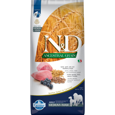 N&D Ancestral Grain Dog Adult Medium/Maxi Lamb&Blueberry 12kg