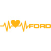 SAMOLEPKA Srdeční tep 026 pravá Ford (21 - světle oranžová) NA AUTO, NÁLEPKA, FÓLIE, POLEP, TUNING, VÝROBA, TISK, ALZA