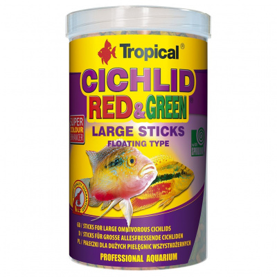 TROPICAL Cichlid Red/Green Large Sticks 1000ml / 300 g