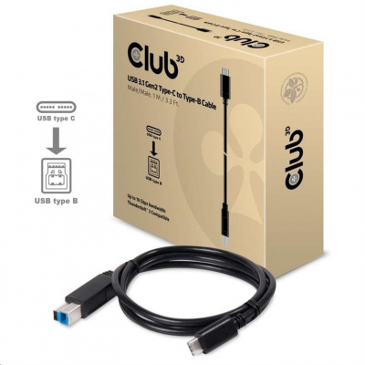 Club3D Kabel USB 3.1 typ C Gen2 na USB typ B (M/M), 1m CAC-1524