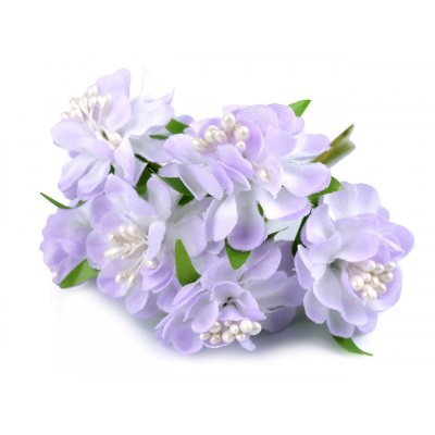 Umělý květ na drátku - Varianta 6 (44) fialová lila, Balení 6 ks