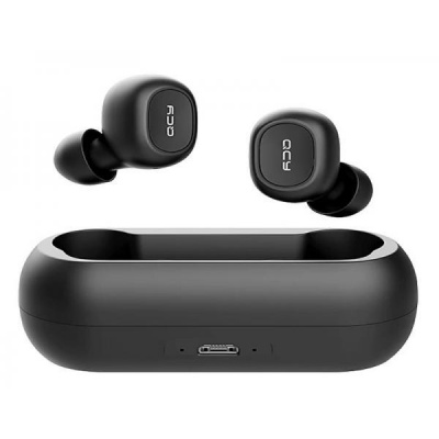 bezdrátová bluetooth sluchátka QCY s nabíjecí stanicí, pro Android, iOS, Microsoft - T1C MINI black
