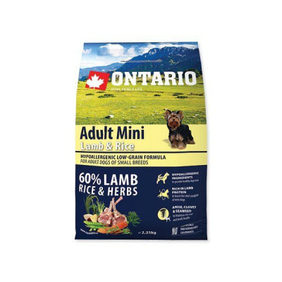ONTARIO Adult Mini Lamb & Rice (2,25kg)