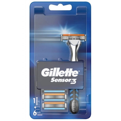 Gillette Sensor3 holící jednorázový strojek úchyt + 6 ks