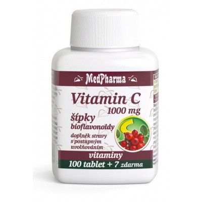 MedPharma Vitamin C 1000 mg s šípky, prodloužený účinek Velikost: 107 tablet