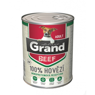 Grand deluxe Dog Adult 100 % hovězí, konzerva 400 g