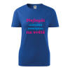 Modré dámské tričko nejlepší učitelka zeměpisu na světě - dárek pro učitelku zeměpisu