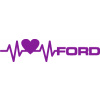 SAMOLEPKA Srdeční tep 026 pravá Ford (14 - fialová) NA AUTO, NÁLEPKA, FÓLIE, POLEP, TUNING, VÝROBA, TISK, ALZA