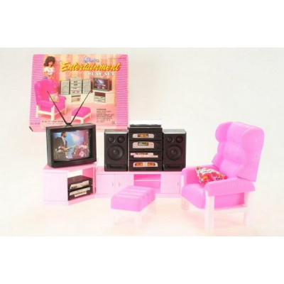 Glorie obývací stěna pro panenky typu Barbie (Glorie Obývací stěna (nábytek-pro-panenky) ; obývák ; pro barbie)