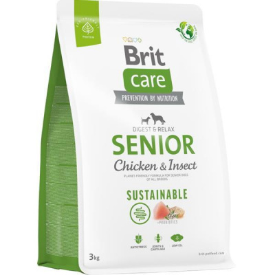 Brit Care Dog Sustainable Senior Chicken+Insect 3 kg