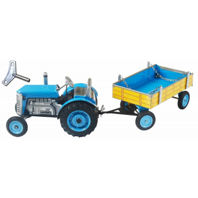 KOVAP Traktor Zetor - modrý s valníkem na klíček