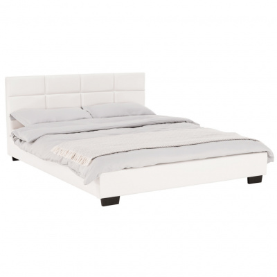 Tempo Kondela Manželská postel s roštem, 160x200, bílá , MIKEL