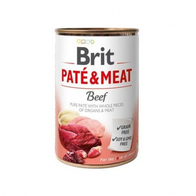 Brit Dog konz Paté & Meat Beef 400g Brit 95453id + 4+1 zdarma (do vyprodání)