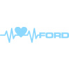 SAMOLEPKA Srdeční tep 026 pravá Ford (03 - světle modrá) NA AUTO, NÁLEPKA, FÓLIE, POLEP, TUNING, VÝROBA, TISK, ALZA