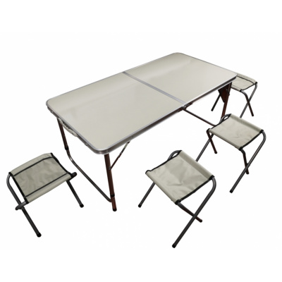 Kempingový set, stůl a 4 židle, 120 x 60 cm R84923