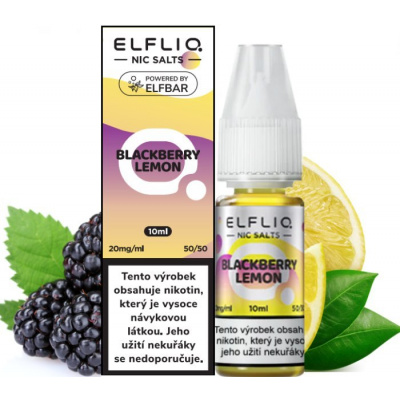 Liquid ELFLIQ Nic SALT Blackberry Lemon 10ml - 20mg (Dokonalý mix sladké ostružiny a kyselého citrónu)