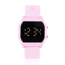 JG Z1846 Silikonové LED hodinky Unisex růžové