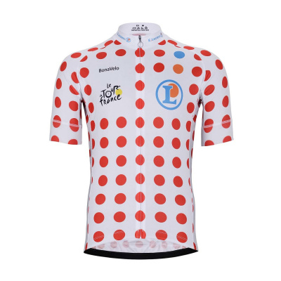 BONAVELO Cyklistický dres s krátkým rukávem - TOUR DE FRANCE 2024 - červená/bílá 6XL